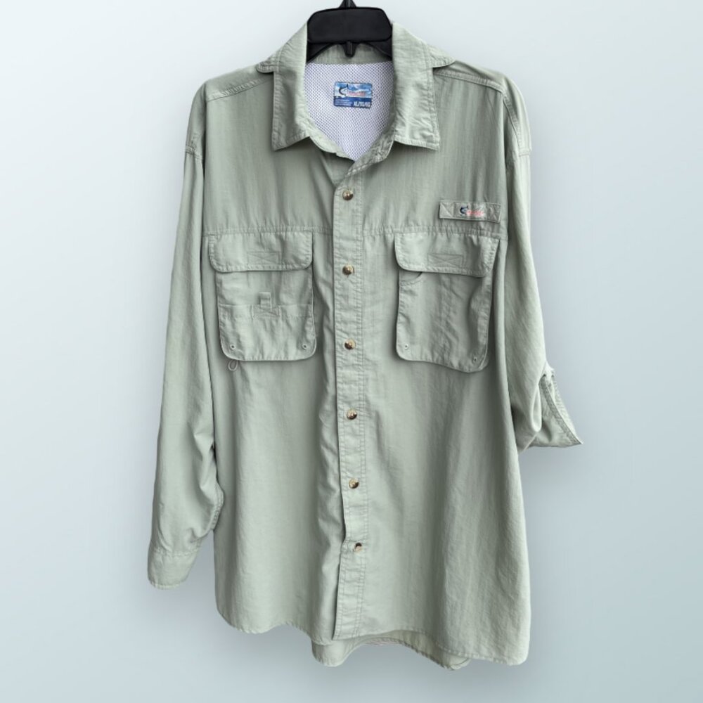 World Wide Sportsman Long Sleeve Vented Fishing Shirt Men's XL Light Green
